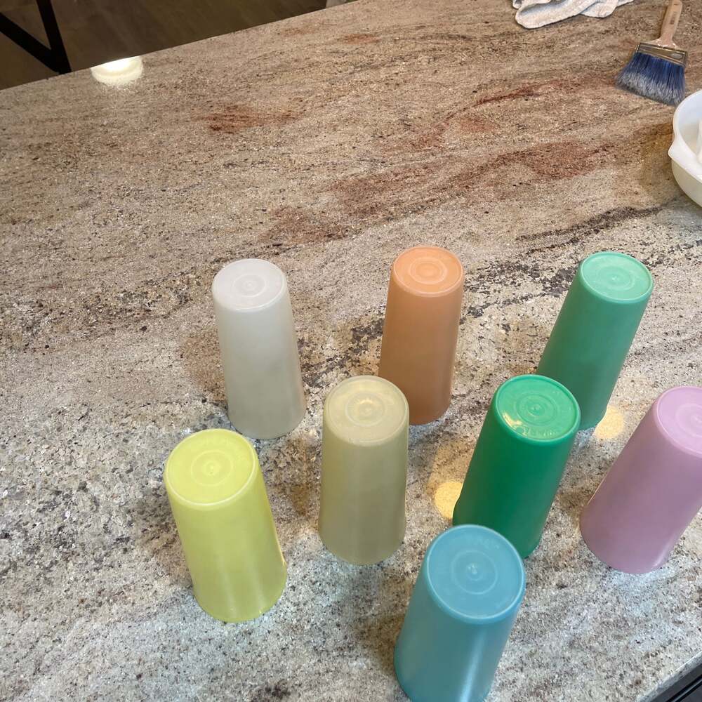 Set of 8 Vintage Tupperware Pastel Tumblers 16oz‎ Cups - Picture 6 of 8